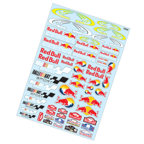 Наклейки TeamC (#TC922) 1/10 Rally Art Sticker, A4 Red Bull