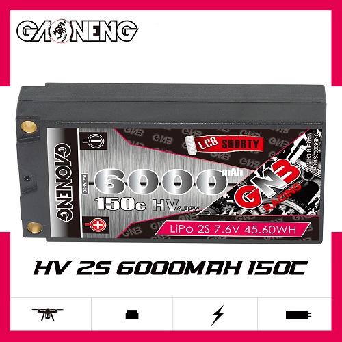 Аккумулятор Li-Po GAONENG (#GNB60002S150iHV) GNB Shorty Lipo 6000MAH 2S 7.4V 150C