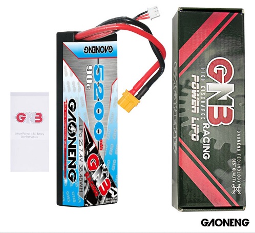 Аккумулятор Li-Po GAONENG (#GNB5200/90-2S) GNB Lipo 5200MAH 2S 7.4V 90C
