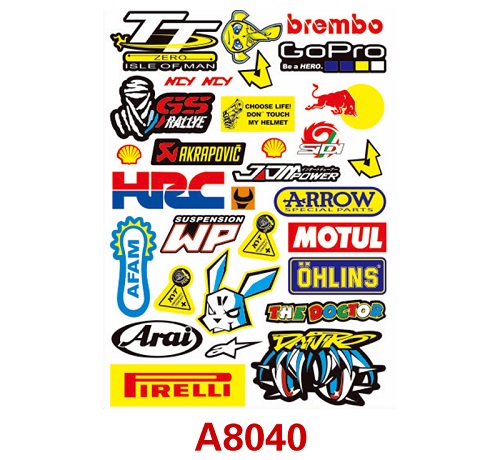 Наклейки масштабные Panda Brother (#A8040)  RC Art Sticker/ A4 1/10