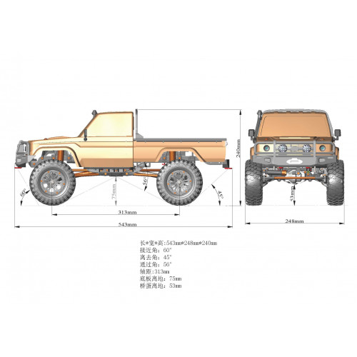 Радиоуправляемый внедорожник Yikong (#YK-41011) crawler pickup 1/10 RTR