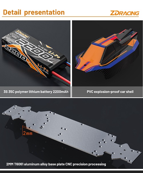 Радиоуправляемая модель багги ZD Racing (#BX12)  4WD Brushless 1:12  RTR 2.4GHz