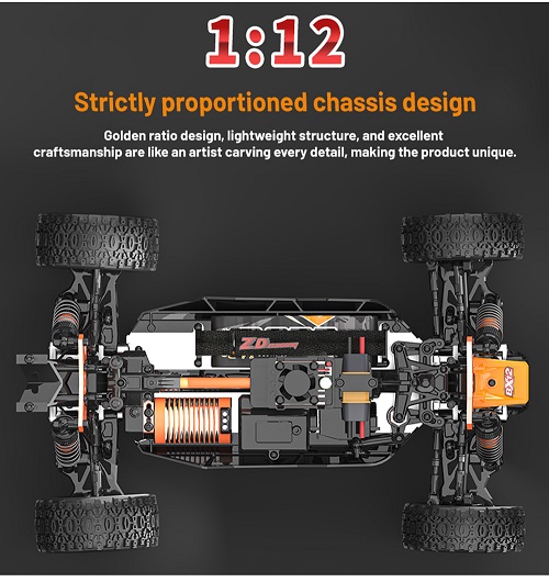Радиоуправляемая модель багги ZD Racing (#BX12)  4WD Brushless 1:12  RTR 2.4GHz