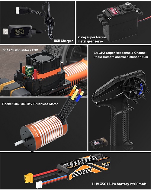 Радиоуправляемая модель багги ZD Racing (#BX12)  4WD Brushless 1:12  RTR 2.4GHz