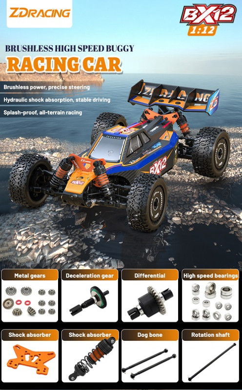 Радиоуправляемая модель багги ZD Racing (#BX12)  4WD Brushless 1:12  RTR 2.4GHz