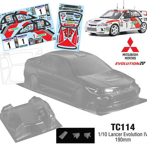 Кузов TeamC (#TC114) 1/10 Lancer Evolution IV, 190mm