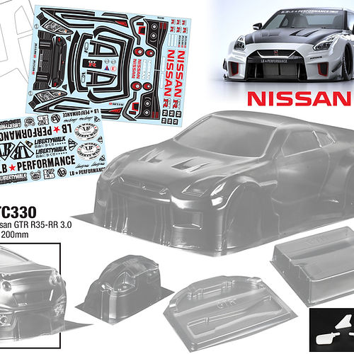 Кузов TeamC (#TC330) 1/10 LB Nissan GTR R3.0, 200mm