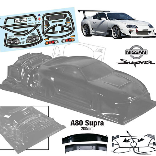 Кузов TeamC (#TCA80) 1/10 A80 Supra, 200mm
