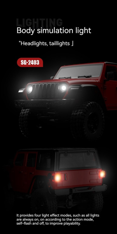 Радиоуправляемый внедорожник SG PINECONE FOREST (#SG-2403B) 1/28 2.4G 4WD Hummer H3T RC Crawler Car SG-2403B Black