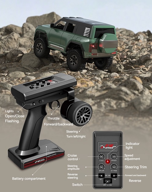 Радиоуправляемый внедорожник SG PINECONE FOREST (#SG-2403B) 1/28 2.4G 4WD Hummer H3T RC Crawler Car SG-2403B Black