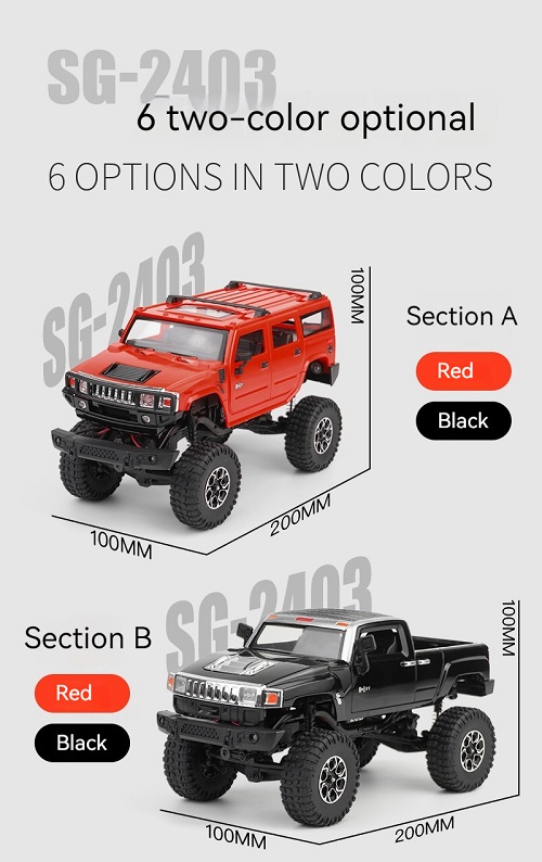 Радиоуправляемый внедорожник SG PINECONE FOREST (#SG-2403F) 1/28 2.4G 4WD U8 RC Crawler Car SG-2403F Black