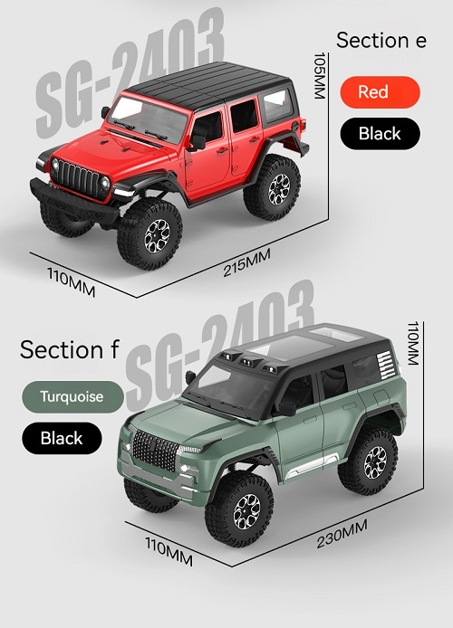 Радиоуправляемый внедорожник SG PINECONE FOREST (#SG-2403F) 1/28 2.4G 4WD U8 RC Crawler Car SG-2403F Black