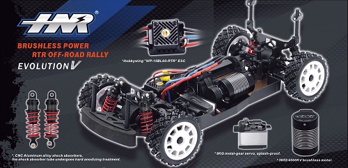 Радиоуправляемая раллийная модель HNR (#H9804) Electric Powered On Road HNR RC Cars FOXHOUND 4WD