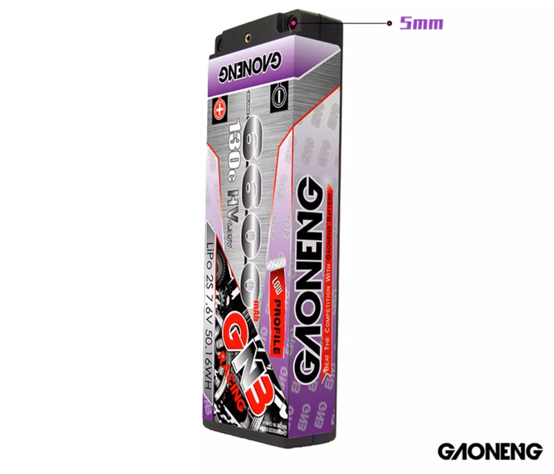 Аккумулятор Li-Po GAONENG (#GNB66002S130iHV) GNB6600mAh 2S 7.6V 130C 5.0 RC