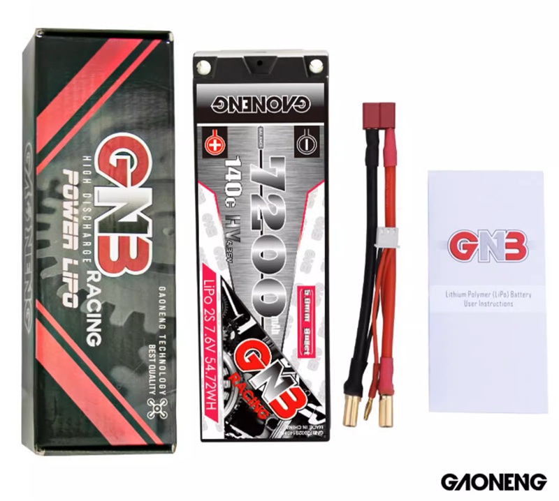 Аккумулятор Li-Po GAONENG (#GNB72002S140iHV) GNB7200mAh 2S 7.6V 140C 5.0 RC