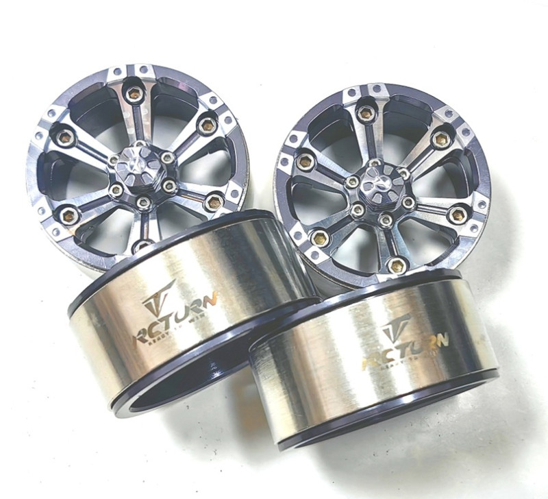 Диски бедлоки RCTurn (#RTCW19004D) Cool Fork Ti-color 1.9" Aluminum Beadlock Crawler Wheels 4pcs