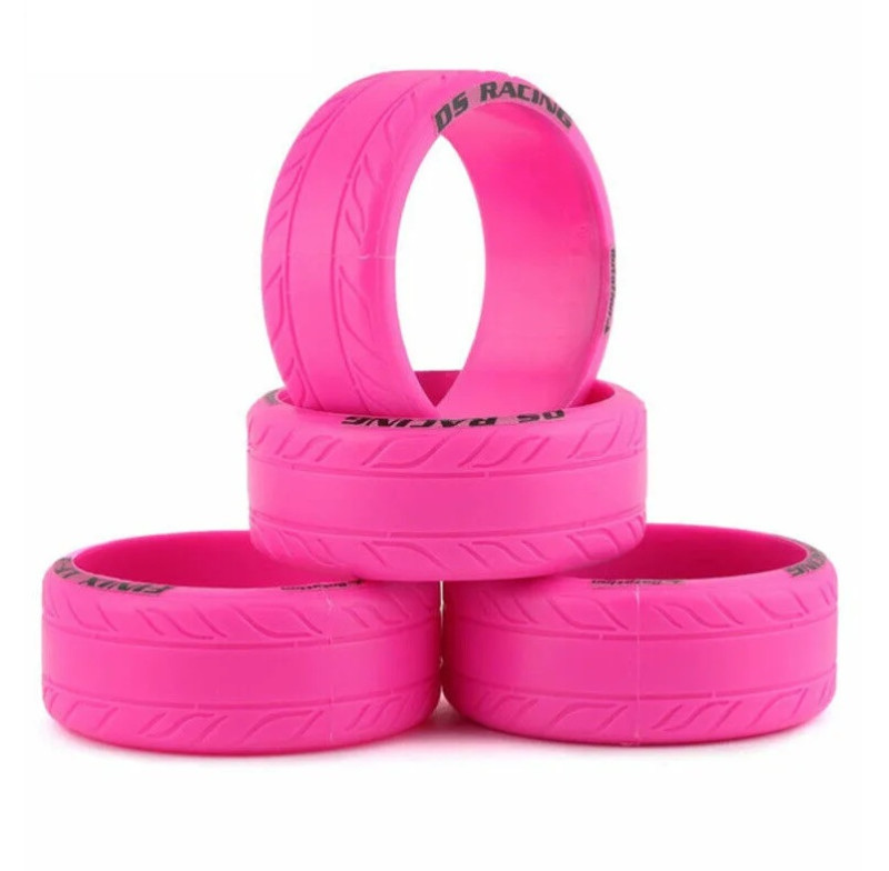 Шины для дрифта DS Racing (#LF-3PK) 1/10 Drift Tires set PINK Finix (4 pcs.)