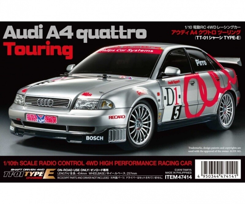 Радиоуправляемая шоссейная модель Tamiya (#47414) Audi A4 Quattro Touring TT-01E 4WD Onroad 1/10
