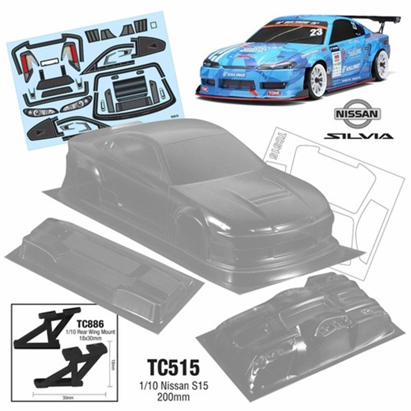 Кузов TeamC (#TC515) 1/10 Nissan S15, 200mm