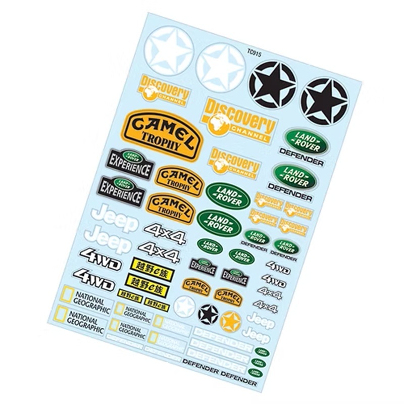 Наклейки TeamC (#TC915) 1/10 Crawler Sticker, A4