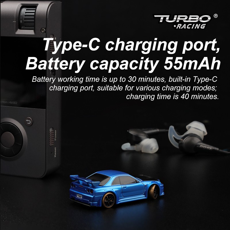 Радиоуправляемая модель для дрифта TurboRacing (#C64) RWD 1:76 RTR 2.4GHz
