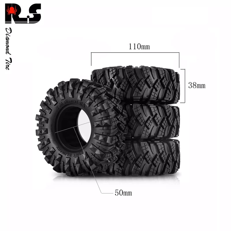 Шины внедорожные Off-Road Red Spider (#RS131) 1/10 1.9 AXIAL scx10 TRX4 110mm  4шт.