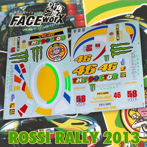 Наклейки FaceWorx (#074081) ROSSI RALLY 2013