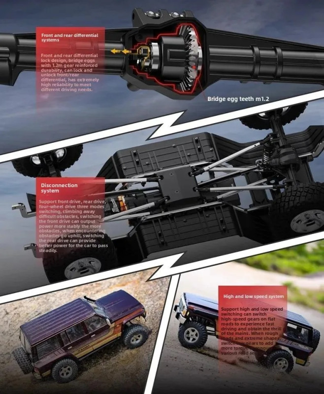 Радиоуправляемый внедорожник Rlaarlo (#TK07) 1/7 Scale 4WD Brushless RTR RC Crawler TK07
