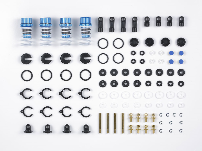 Амортизаторы Tamiya (#42102) TRF Special Blue Damper Set Hard Black Coating Tt-01 TB EVO TRF415