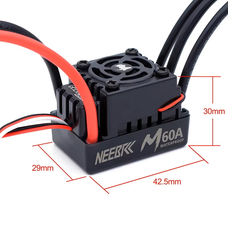 Бесколлекторный регулятор скорости NeebRC Model (#M60A-ESC-S24G01) Model SENSORLESS BRUSHLESS ESC FOR CAR