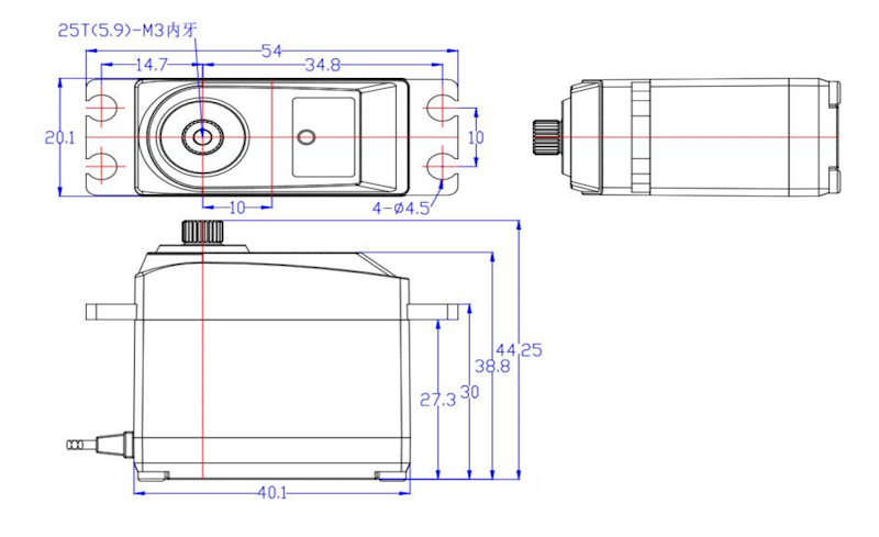 Сервопривод Feetech (#FR5311M) Metal Gear 13kg Digital Servo 300°
