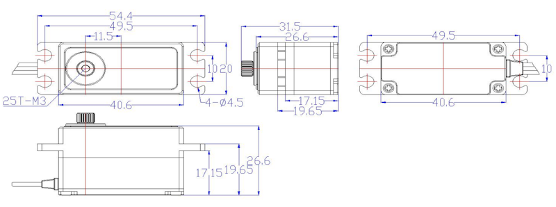 Сервопривод Feetech (#FT5420M) Steel Gear 7.4V 20kg.cm 180° Coreless Motor Digital Servo