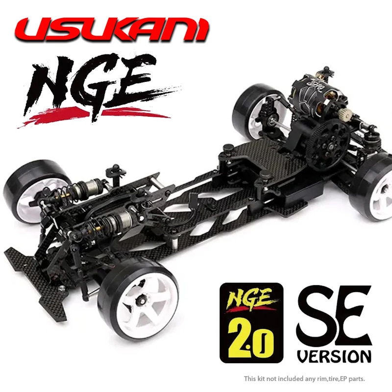 Радиоуправляемая модель для дрифта Usukani (#US88600) Usukani NGE 2.0 SE 1/10 RWD DRIFT CAR CHASSIS KIT (Carbon Fiber Version)