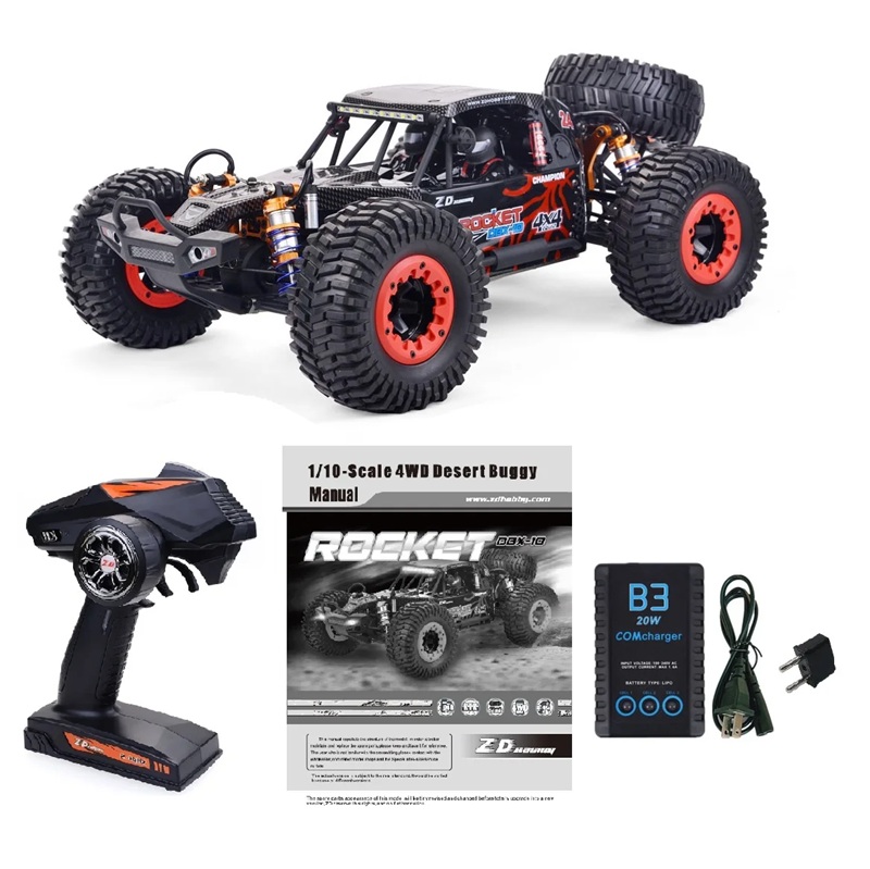 Радиоуправляемая модель багги ZD (#DBX-10) Kendaraan Off Road Tanpa Sikat, Truk Remote Control 1/10 4WD 2.4G