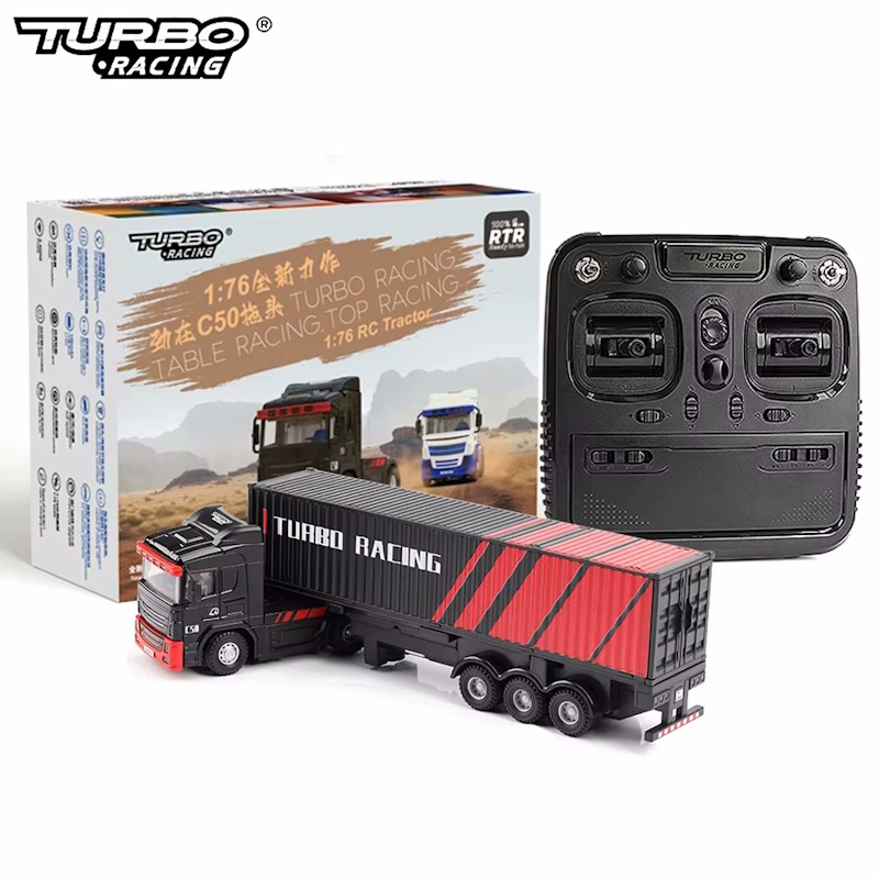 Радиоуправляемая модель грузовика с прицепом TurboRacing (#C50C+T) 4WD 1:76 RTR 2.4GHz
