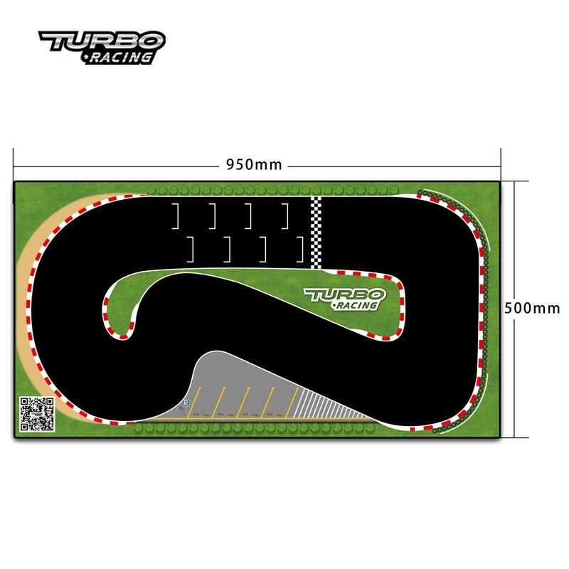 Трасса для шоссейно-кольцевых гонок TURBO RACING (BZ3266) 1/76 Flat Sports Car Track 950X500MM  (without guardrail)