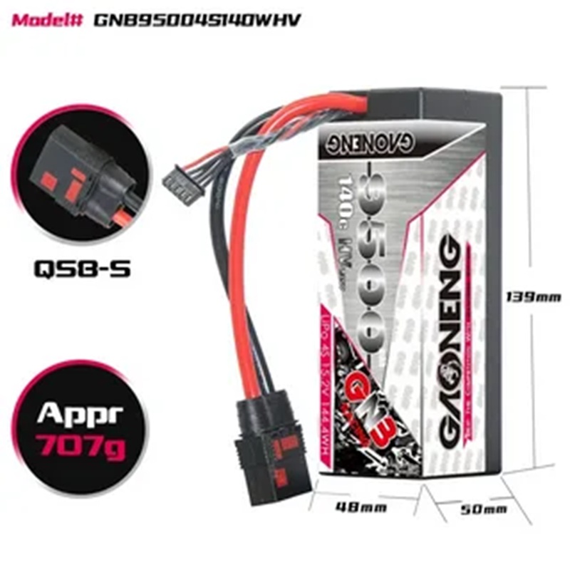Аккумулятор Li-Po GAONENG (#GNB95002S140WHV) GNB Lipo 9500MAH 2S 7.4V 140C