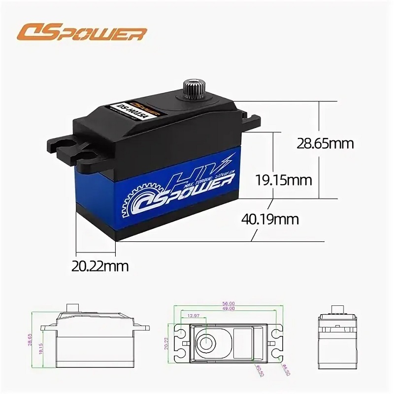 Сервопривод DSpower (#DS-H015A) Metal Gear 7.4V 16kg 180° Degree Brushless