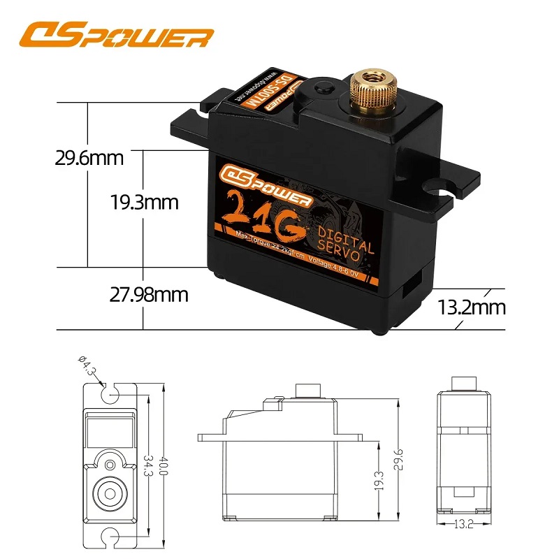 Сервопривод DSpower (#DS-S007M) Metal Gear 7.4V 21g 180° Degree Brushless