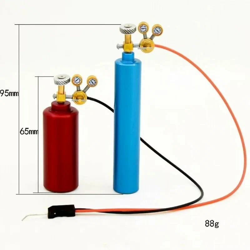Баллон с кислородом и сварочная горелка RC Turn (#RTSM013B01) 1/10 RC Scale Garage Series  Oxygen & Acetylene Tank  and Welding Torch - Blue&Red
