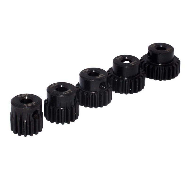Пиньен RCTurn (#RTG01E19T) HSS 48DP Motor Pinions Gear -Black for 3.175 Shaft M3 Screw Hole with set screw for 1/10 RC Car (копия)