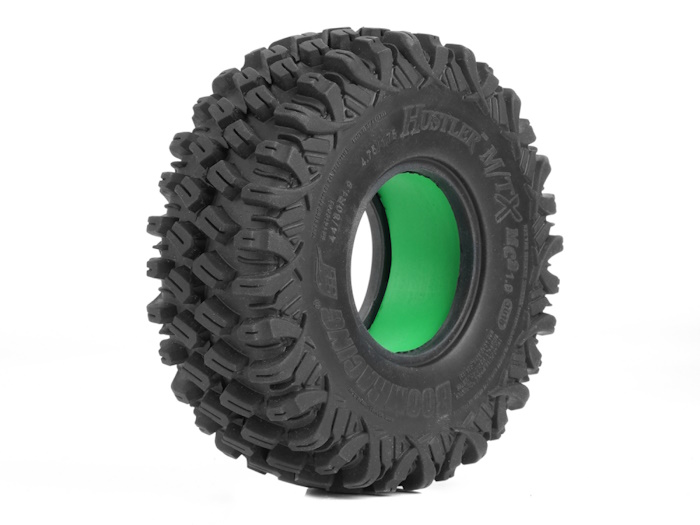 Шины Boom Racing (#BRTR19002-SS-RM) HUSTLER™ M/T Xtreme 1.9\" MC2 SNAIL SLIME™ Super Soft 4.75\"x1.75\" 120x44.5mm RC Crawler Tire + Rock Monster™ Green Foam Insert (2)