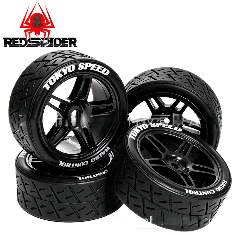 Колеса шоссейные Red Spider (#R559BK) для RC моделей в масштабе 1/10 Tamiya TT‑01, TT‑02, XV‑02 и Koushou FW06 Unlimited