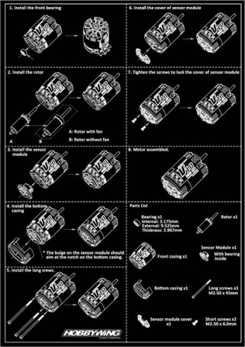 Бесколлекторный сенсорный двигатель Hobby Wing (#XERUN V10/8.5T) XERUN V10 Competition Motor 8.5T