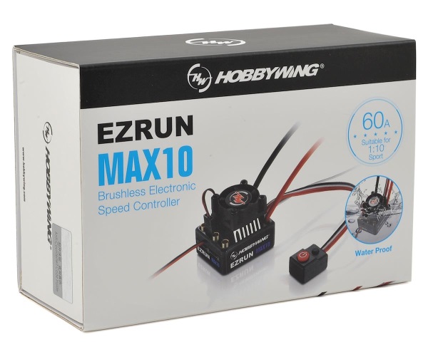 Бесколлекторный регулятор скорости Hobby Wing (#HW-EZRUN-MAX10) Ezrun Brushless Car ESC 60A w/ Reverse