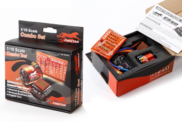 Комбо-набор Sky RC (#SK-300058-01) Cheetah 1/10th 60A 8.5T 4000kV Sensored Combo Set