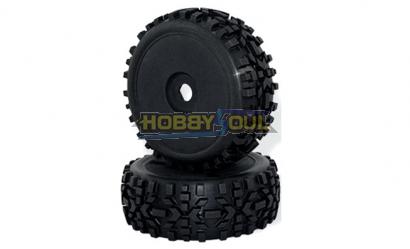 Колеса внедорожные Hobby Soul (#HS281060B) Buggy disk Spoke wheel Tire Set (1 pair) 1/8