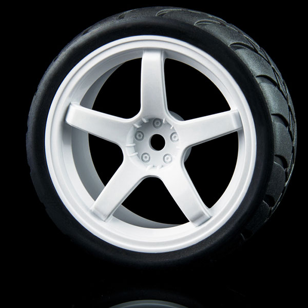 Колеса MST (#103019W) White Arc Tire w/ 7 Spoke 2 rib Wheels offset (+3)+ (4P)