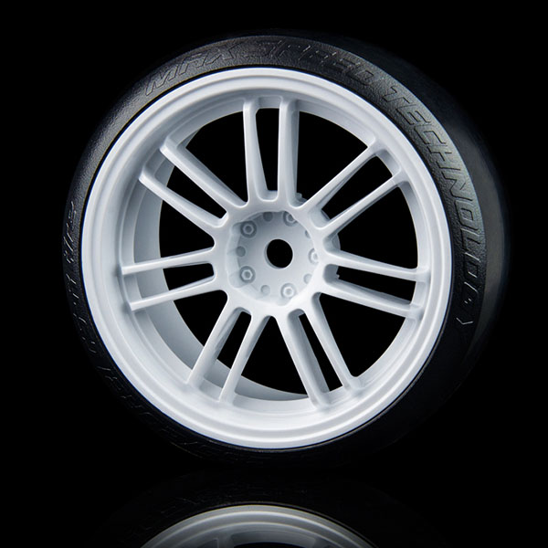 Колеса MST (#103020W) White arc Tire w/ 7 Spoke 2 rib Wheels Offset (+3) (4P)