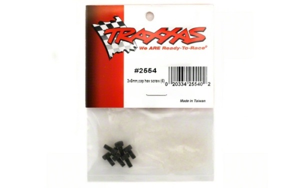 Винты Traxxas (#TRX2554) 3x6mm Cap Hex Screws